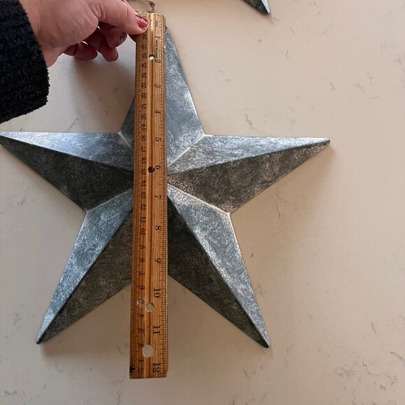 Set of 3 Large 12" Metal Barn Stars - Galvanized Farmhouse Wall Decor - Picture 10 of 10